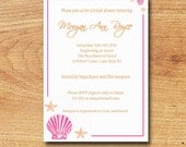 Beach Bridal Shower Invitation-Printable Custom Card