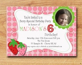 Printable Custom Birthday Invitation-Digital Custom Card-Berry Sweet