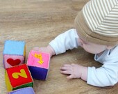 Custom Baby Name Soft Blocks- Set of 6 personalized hand stitched felt blocks
