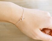 Bow Bracelet - Mini / Tiny Sterling Silver Bow - Wedding, Bride, Bridal, Bridesmaid Gift, Bridal order - Tie the knot