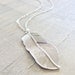 Silver Feather Necklace - LONG 28 inch sterling silver chain