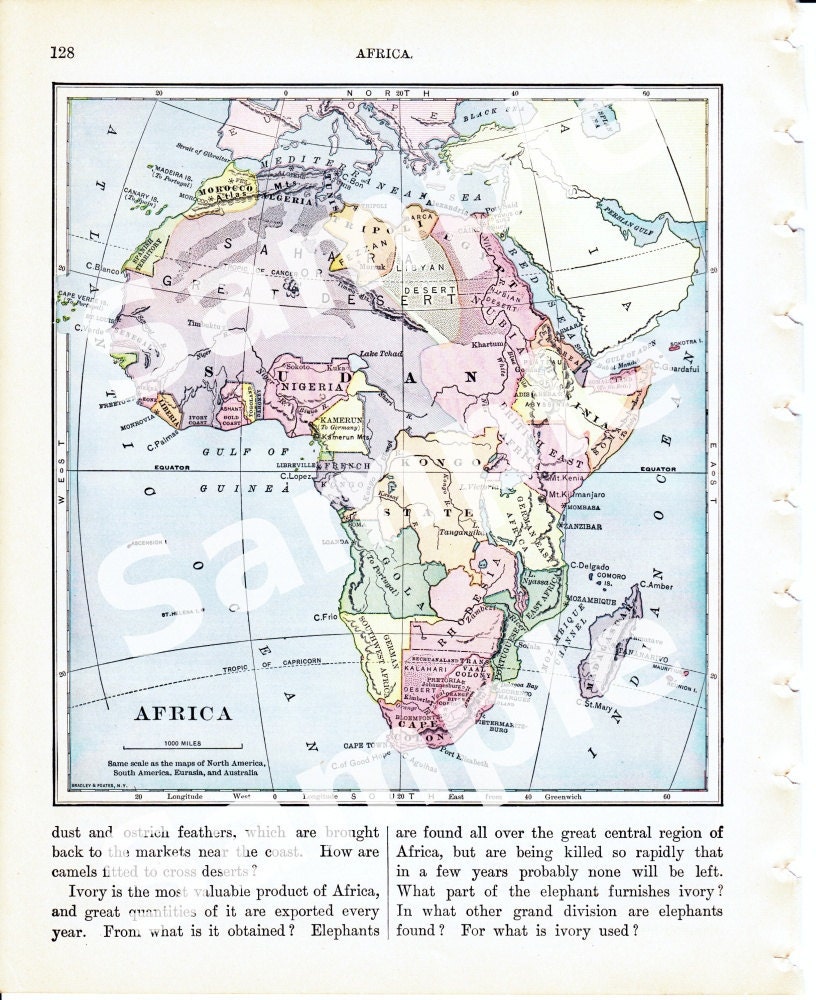 Antique Map Digital Collage Sheets - Africa - Copyright-Free Maps 0003