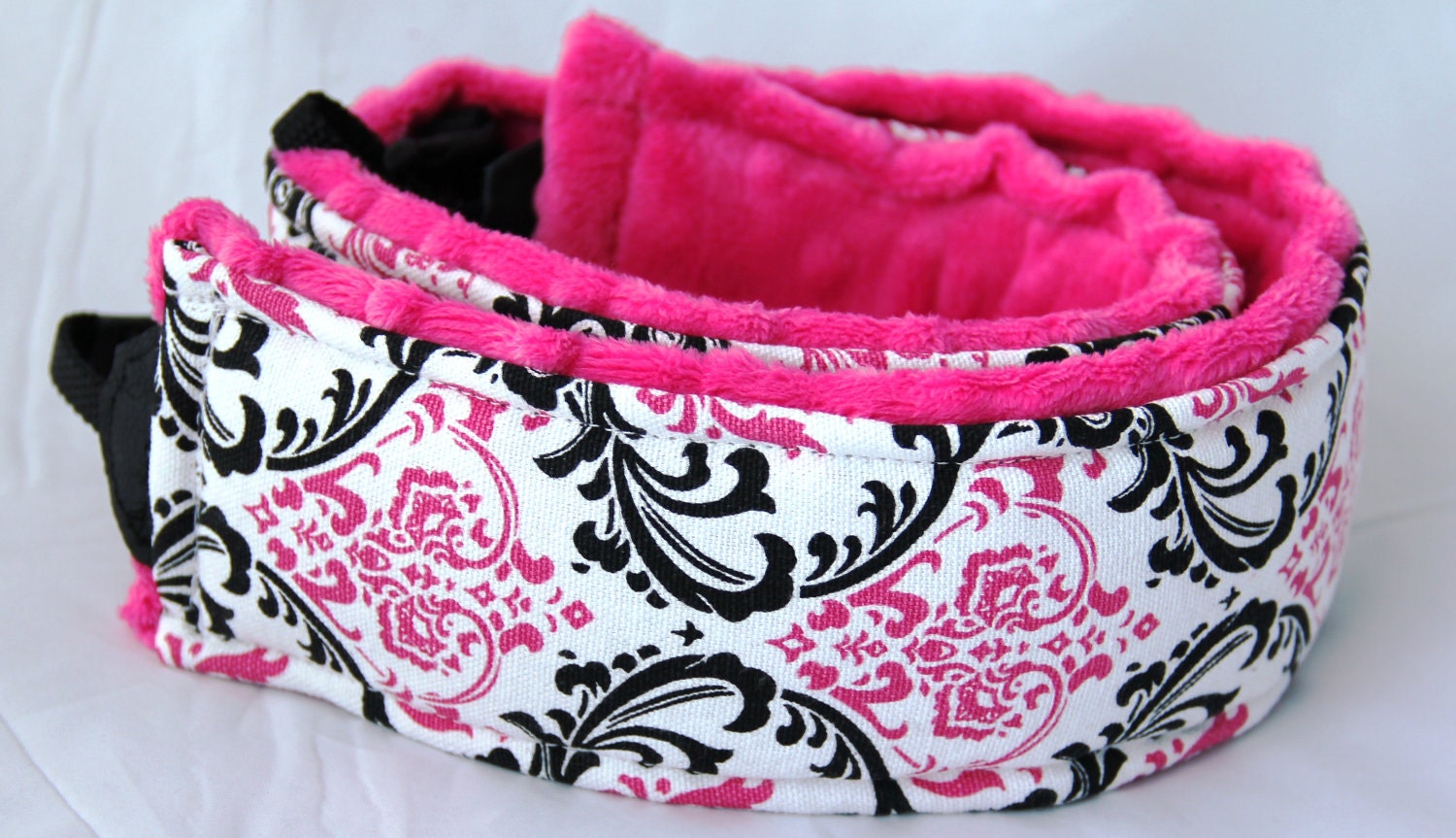 Camera Strap Quick Release Long Hipster with Pink Minky Back