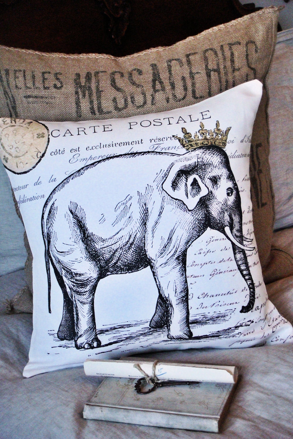 Pillow Cover Cotton and Burlap Throw Pillow