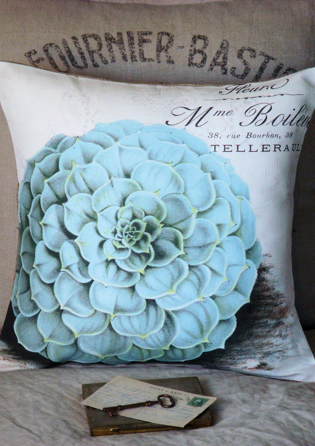 Decorative Pillow Cover...Vintage Botanical Plant
