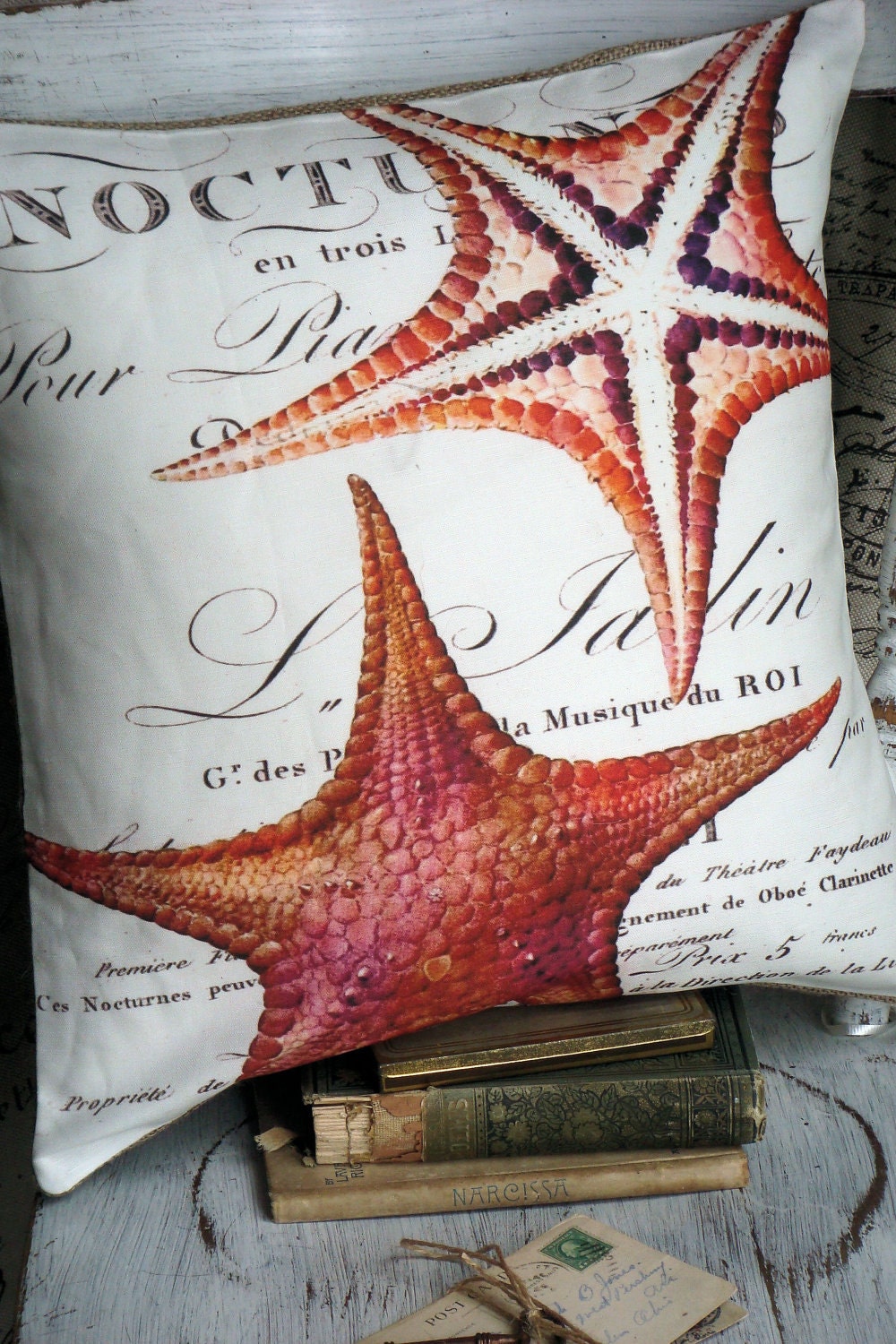 Throw Pillow Beach Decor...The Coral Starfish