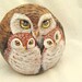 Owl Book End ,Painted Rock , baby owls by Carriveau