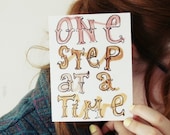 One Step- postcard print.