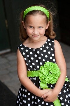 Polka Dot Flower Girl Dress Tea Length
