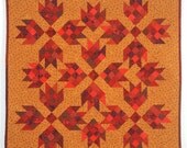 Red Patchwork Quilted Wall Hanging - "Tap Dance"