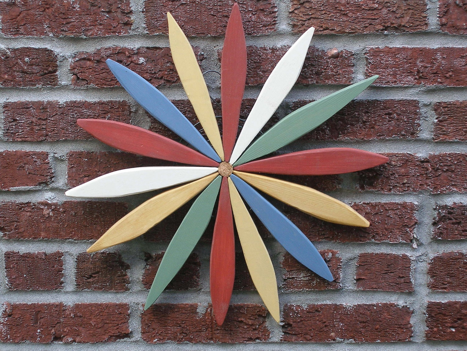 Wooden Starburst Hanging Garden Art (multicolored)