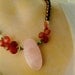 Pearl necklace Rose Quartz Rootbeer Pearls and Chalcedony with Turquoise ROOTBEER FLOAT Sterling Handmade Jewelry