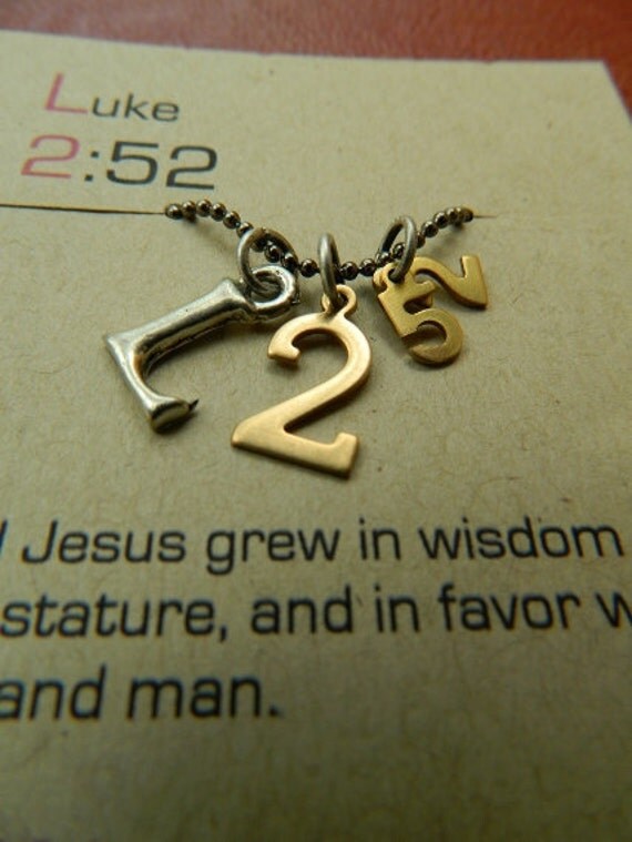 Luke 2:52-Jesus grew in wisdom and stature, and in favor with God and man-christian scripture necklace