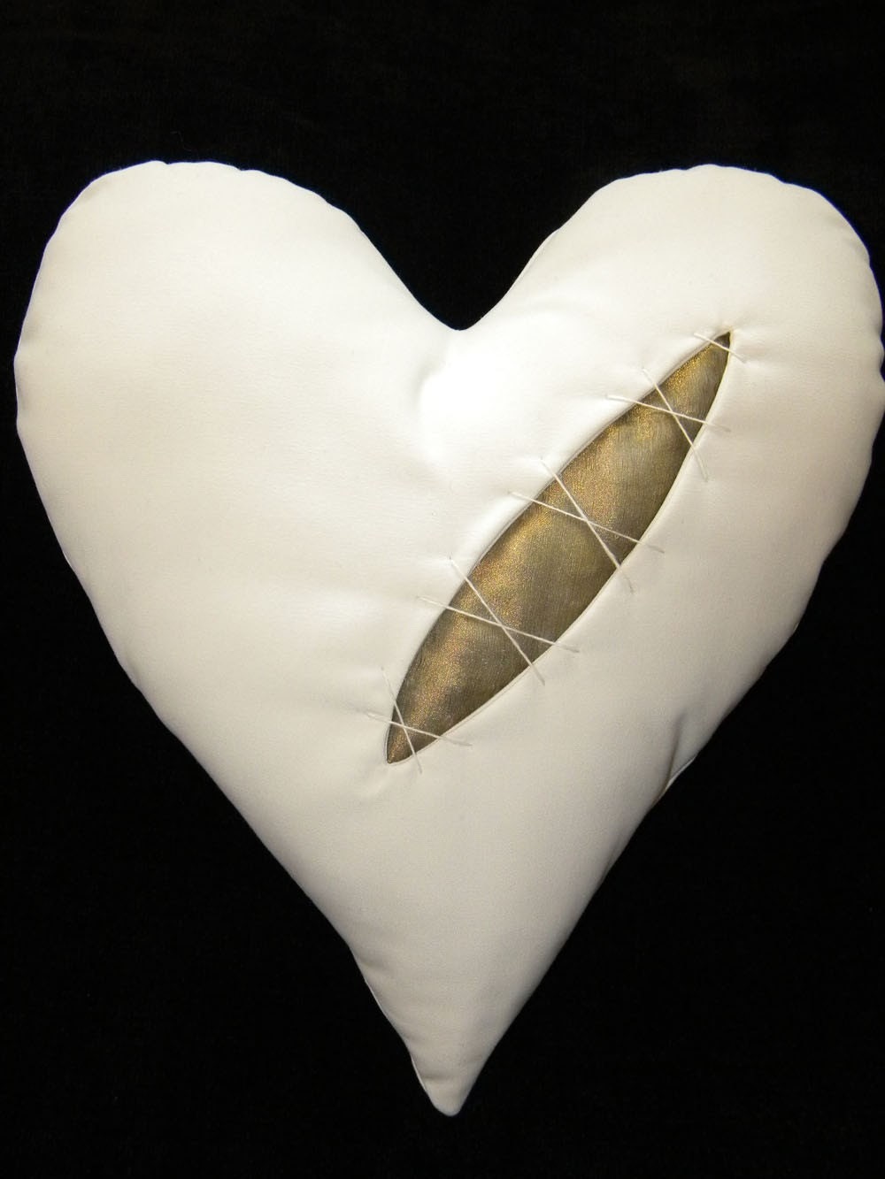 Heart on the mend 17" pillow broken heart surgery injured repaired damaged mended mending healing scar Crabby Chris Original