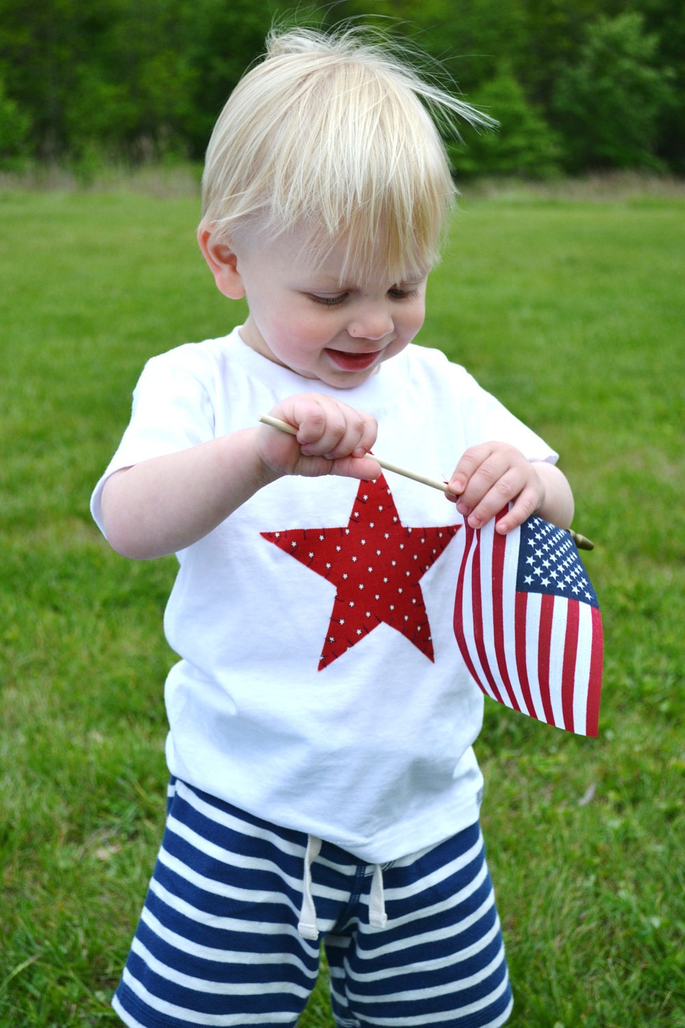 STARS & STRIPES USA Chevron Collection Boys Red Star Shirt Sizes 3m-6T