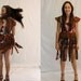 VIntage 1970s DressTribal Print Mini w Fringed Overskirt