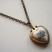 Bridesmaid Gifts Vintage Heart Locket Necklace You Choose the Color Personalized Gift Pink Blue Yellow Roses