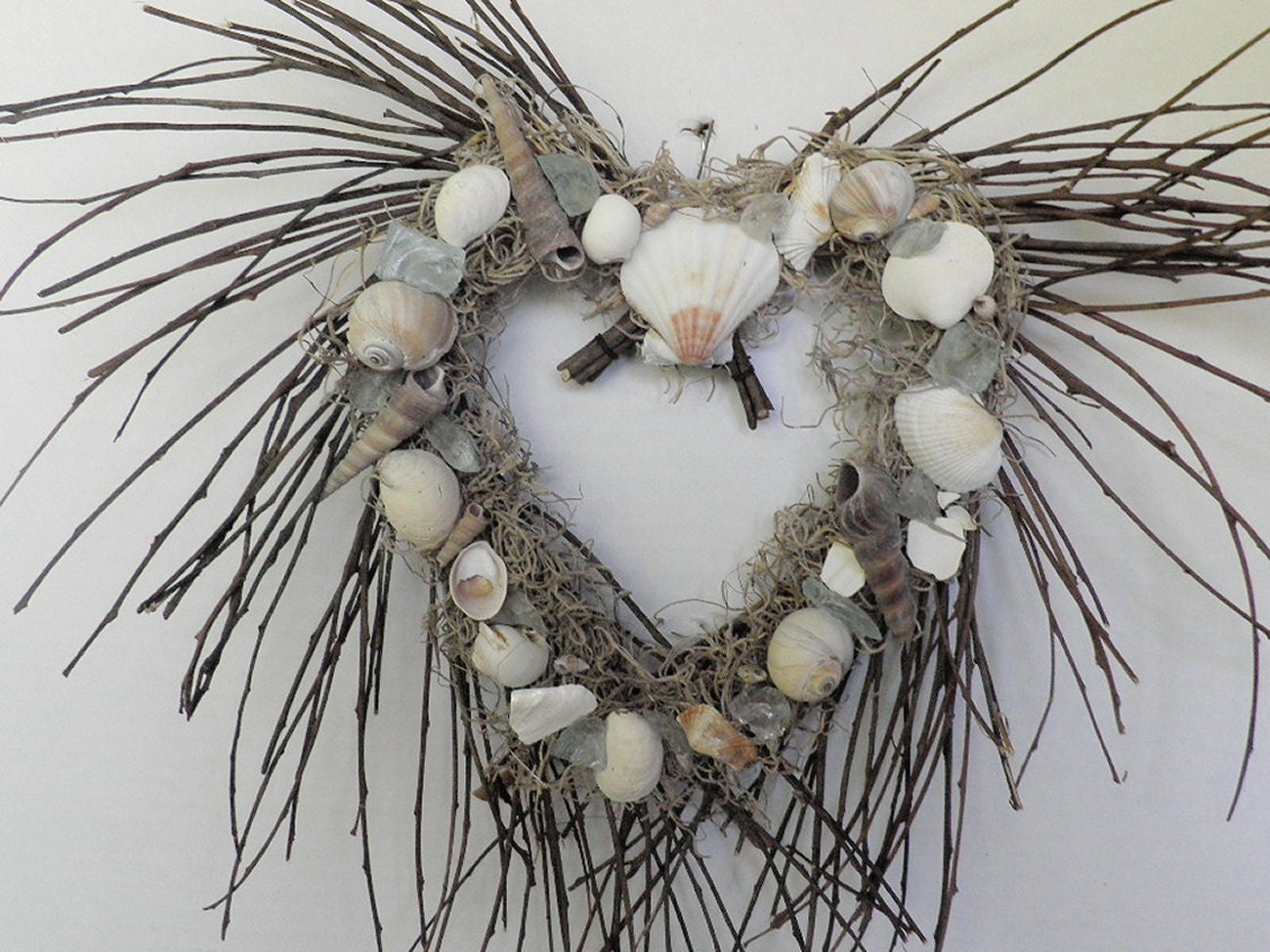 Seashell Heart Wreath For Beach Decor and Coastal Beach Theme