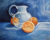 Oranges and Glass Pitcher - Giclee Print