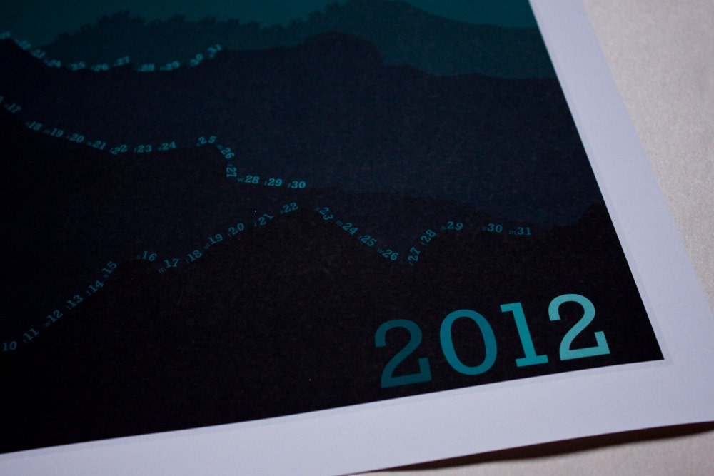 2012 Mountain Calendar (Sea Green)