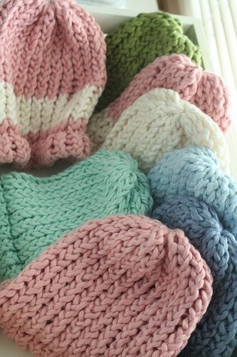 Organic Cotton Baby Hats (newborn-3 months) 2 for 18 dollars