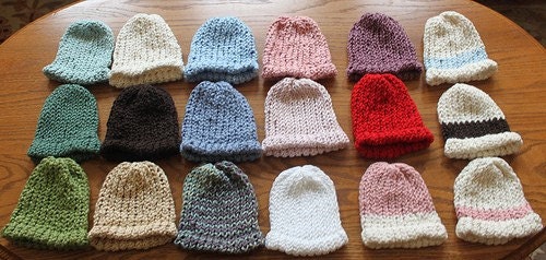 Organic Cotton ecofriendly Baby Hats (0-3 months) 2 for 18 dollars