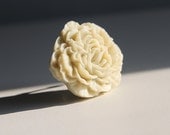 Cream colored statement Ring - GIANT resin flower - Awesome