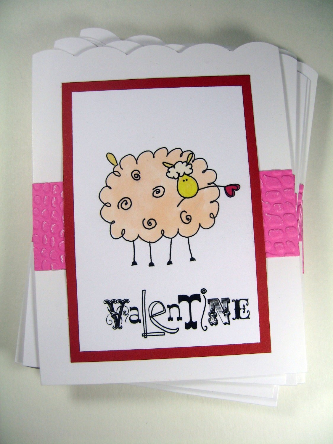 Mini Valentine Cards Set of 10 - Handcolored Love Notes