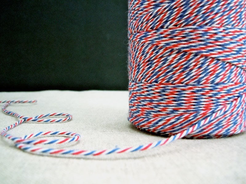 Divine Twine eco-luxe baker's twine in Airmail (Red/White/Blue) - 20 yards