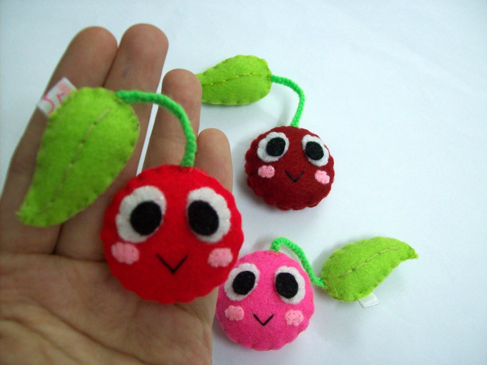 Cute Cherry Keychain/Phone Charm/Magnet/Brooch - Cherrio