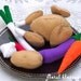PDF Pattern: Whole Chicken and Veggies Felt Play Food Set