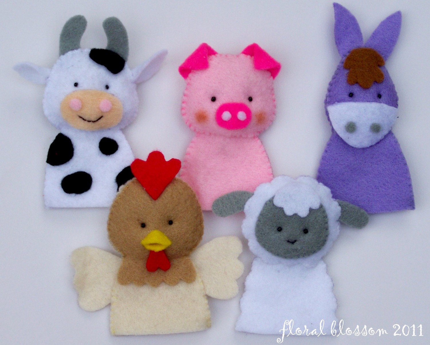 PDF Pattern: Farm Friends Felt Finger Puppets