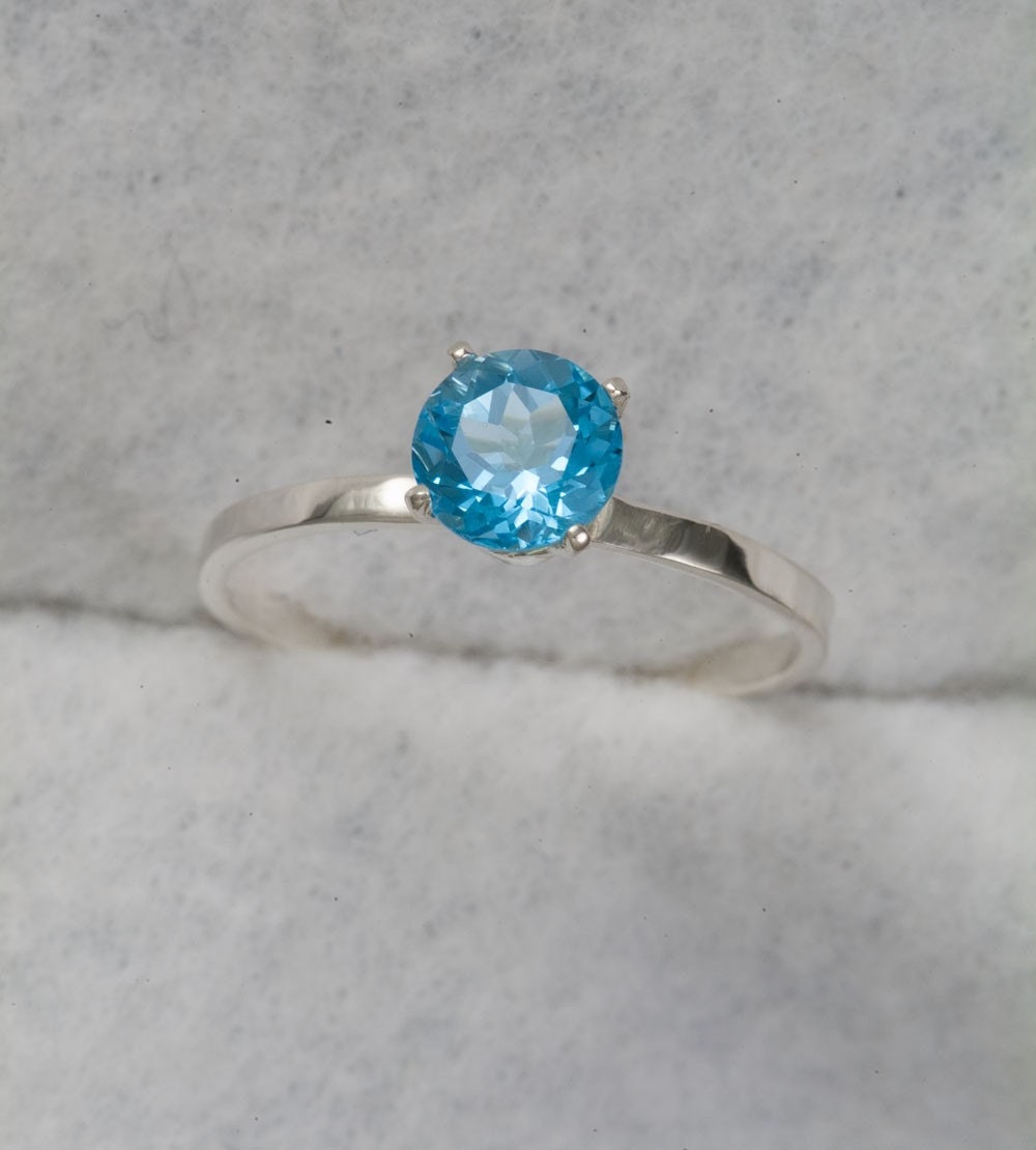 Swiss Blue Topaz Sterling Stacking Ring