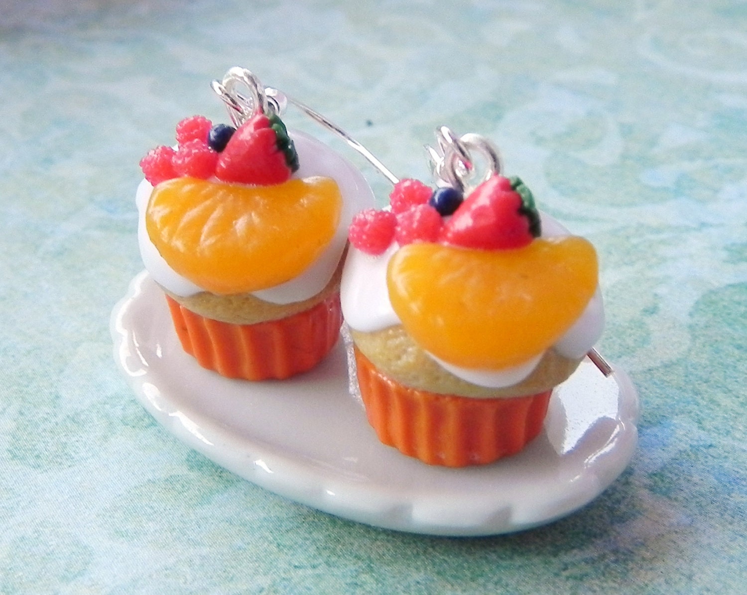 Fruit cupcake earrings