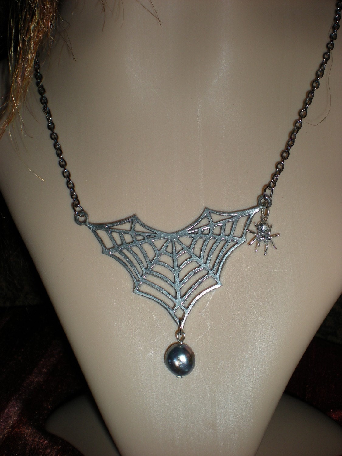 Spider web necklace/ evil queen/ gothic/ vampire