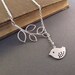 Silver Bird and Branch Necklace, Sparrow, Lariat Necklace,  NatureJewelry, Gift for Her, Fashion Jewelry