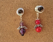Set of 2, beaded Angel Cell phone, keychain, ornament charms