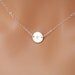 Initial disc necklace -Valentine day, Sterling Silver, engraved necklace, lover, birthday gifts, mother's mom daughter sister personalize