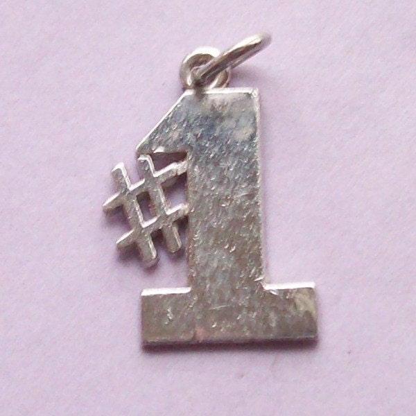 Number 1 Sterling Silver Charm