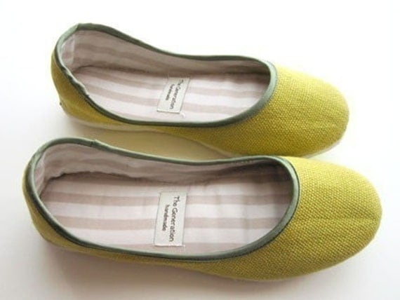 Ballerina Flats in Lime Green - 910C Reserved for photopyxie