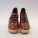 beatiful burgundy lace up oxford Platform Clog heel 38
