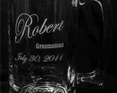 Personalized Glass Mug. Weddings, Birthdays, Gifts, etc.