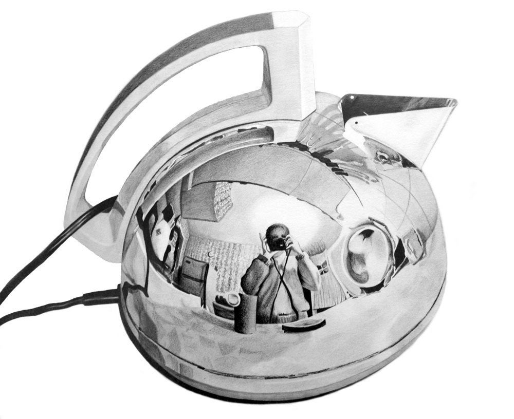 Kettle - 4x6 (10cm x 15cm) print of orginal graphite drawing