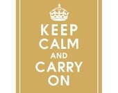 KEEP CALM AND CARRY ON, 8X10 PRINT (SPICED MUSTARD) VINTAGE INSPIRED POSTER