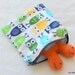 Cloth Snack Bag Reusable ZIPPER TOP - BPA Free Michael Miller Lagoon and Robert Kaufman Owls Set Of 6