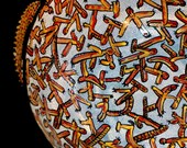 New Mexico Dreamtime- OOAK, large, hand made, hand painted, ceramic bowl, pottery bowl, art, graphic, home decor, gift, pot, wedding