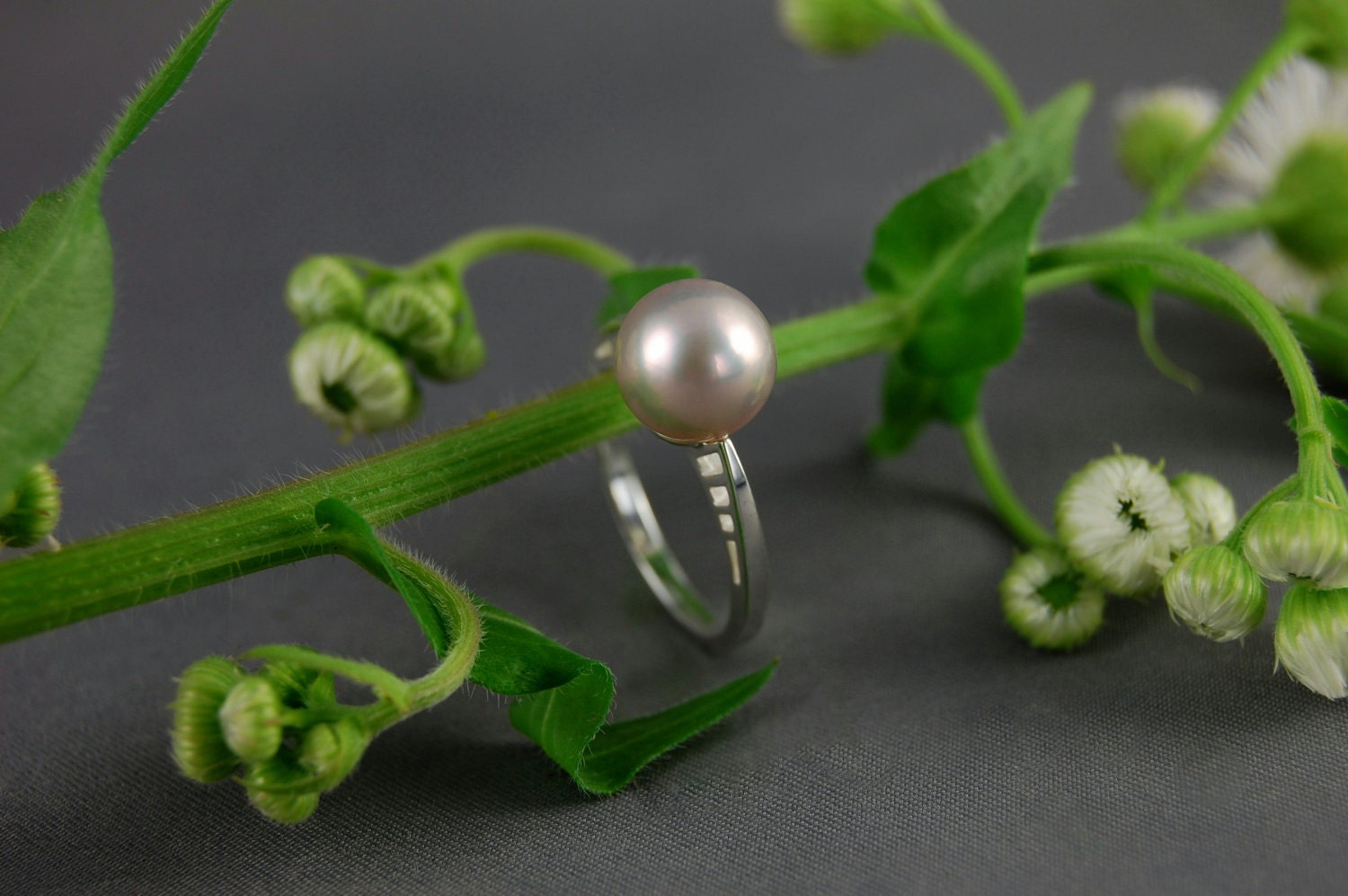 Badr - pearl ring, pearl jewelry, promise ring, engagement ring, anniversary, MTO, silver ring, gold ring, right hand ring, custom ring