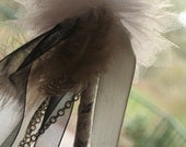 Flower girl, fairy princess wand. Black and white with silver accents.