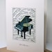 Piano and Music Notes Note Cards