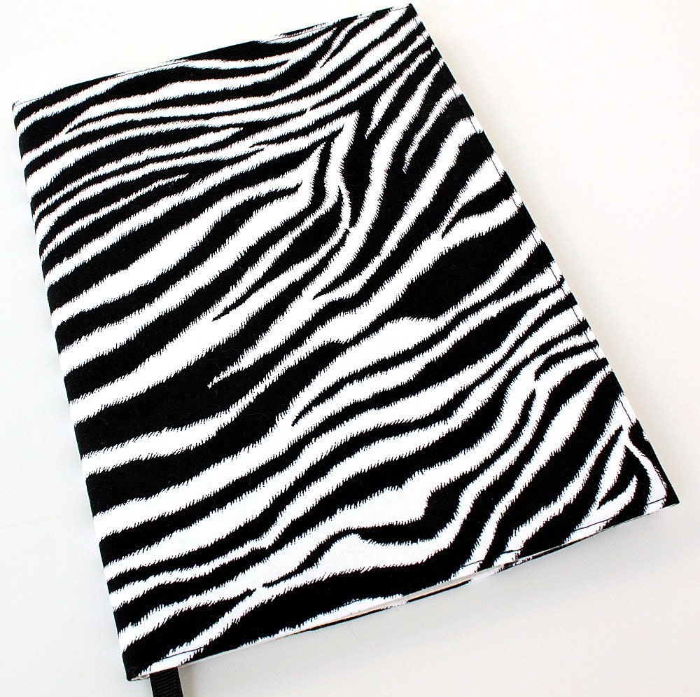 Notebook cover - fabric journal cover for composition notebooks - Zebra